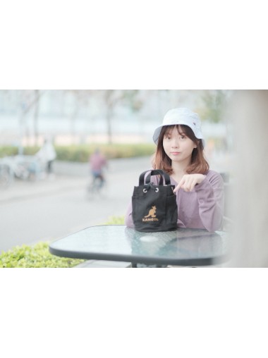 Kangol Flocking Simbol Canvas Bucket Bag- Black 3791
